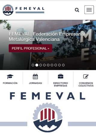 Femeval - Portal web multidispositivo y app móvil corporativos
